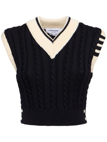 Gilet In Maglia Di Lana / Strisce - THOM BROWNE - Modalova