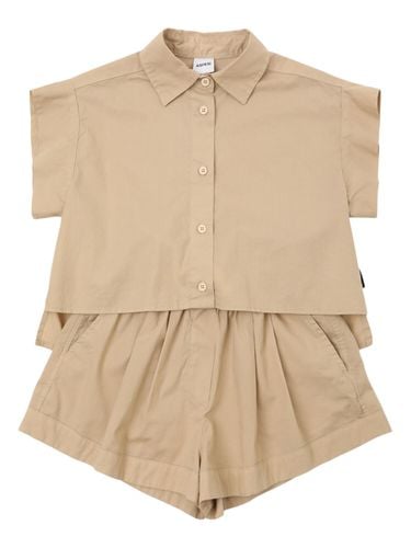 Stretch Cotton Poplin Shirt & Shorts - ASPESI - Modalova