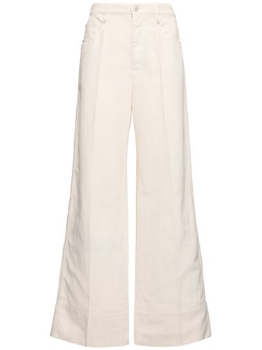 Dyed Cotton & Linen Midrise Flared Jeans - BRUNELLO CUCINELLI - Modalova