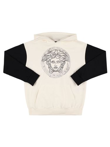 Sudadera De Algodón Estampado Con Capucha - VERSACE - Modalova