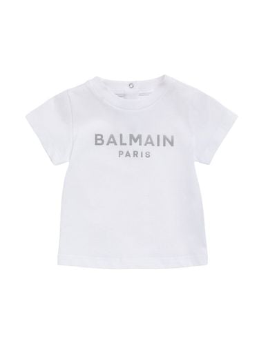 Camiseta De Jersey De Algodón Estampada - BALMAIN - Modalova