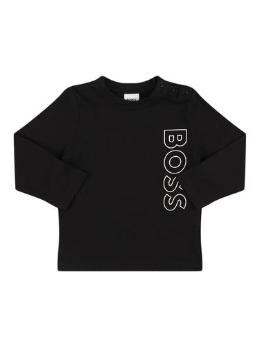 Cotton Jersey Long Sleeve T-shirt - BOSS - Modalova