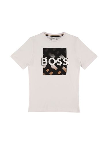 Bedrucktes T-shirt Aus Baumwolljersey - BOSS - Modalova