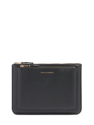 Leather Double-zip Pouch - COMME DES GARÇONS WALLET - Modalova