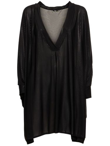 Cotton Blend Jersey V-neck Kaftan - BALMAIN - Modalova