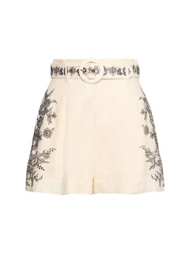 Flat Linen Shorts - ZIMMERMANN - Modalova