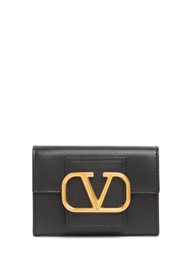 Vlogo Grained Leather Card Holder - VALENTINO GARAVANI - Modalova