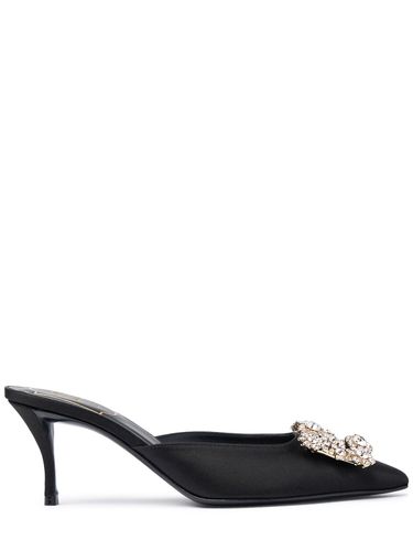 Mm Flower Strass Satin Mules - ROGER VIVIER - Modalova