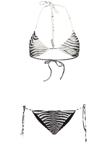 Bikini A Triangolo Zebra Stampato - ROBERTO CAVALLI - Modalova