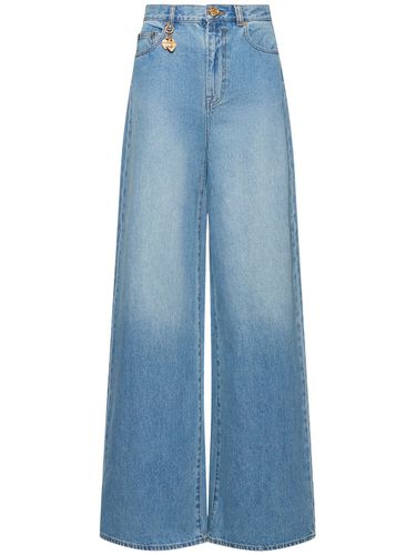 Crush Cotton Denim Wide Jeans - ZIMMERMANN - Modalova