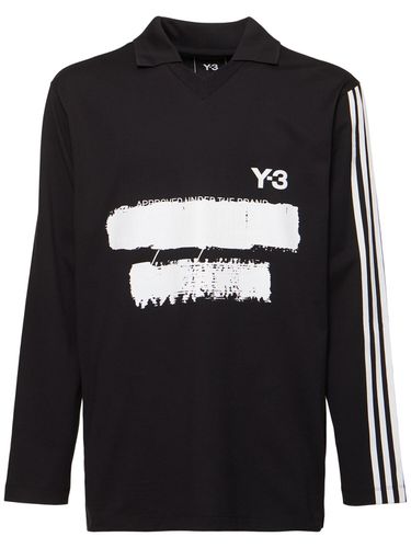 Gfx Logo Long Sleeve Cotton T-shirt - Y-3 - Modalova