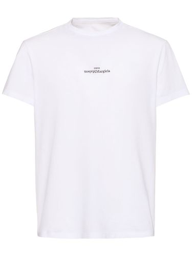 Logo Embroidery Cotton T-shirt - MAISON MARGIELA - Modalova