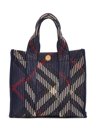 Borsa Mini Knit Check Con Manico - BURBERRY - Modalova