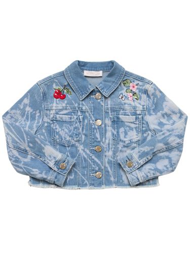 Embroidered Denim Jacket - MONNALISA - Modalova