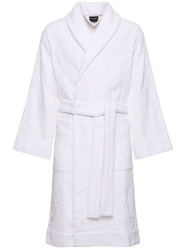 Cotton Terry Jacquard Bath Robe - DOLCE & GABBANA - Modalova