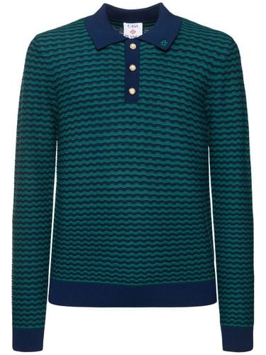 Mini Wawe Long Sleeve Wool Polo - CASABLANCA - Modalova