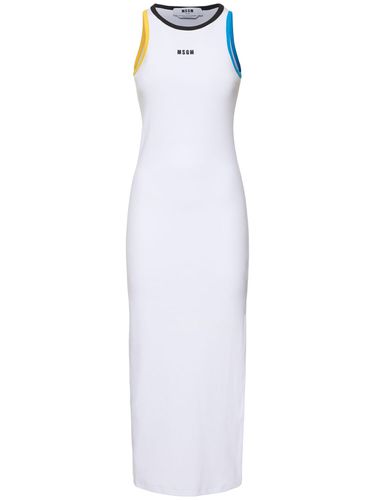 Logo Jersey Midi Tank Dress - MSGM - Modalova