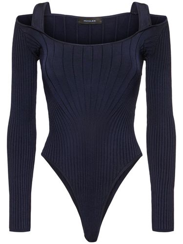 Long Sleeve Rib Knit Bodysuit - MUGLER - Modalova