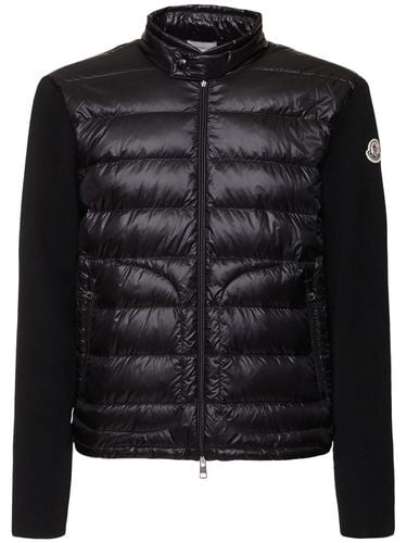 Padded Wool Zip-up Cardigan - MONCLER - Modalova