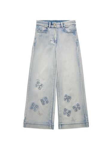 Jeans De Denim De Algodón Bordados - MONNALISA - Modalova