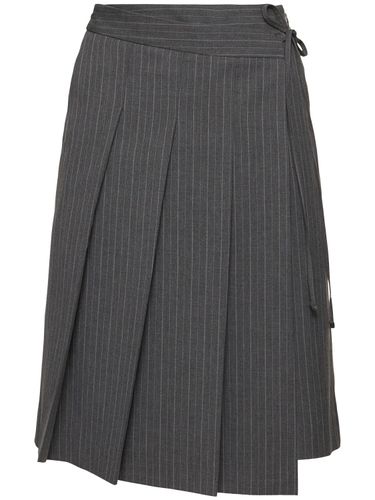 Ribbon Pleated Midi Skirt - DUNST - Modalova