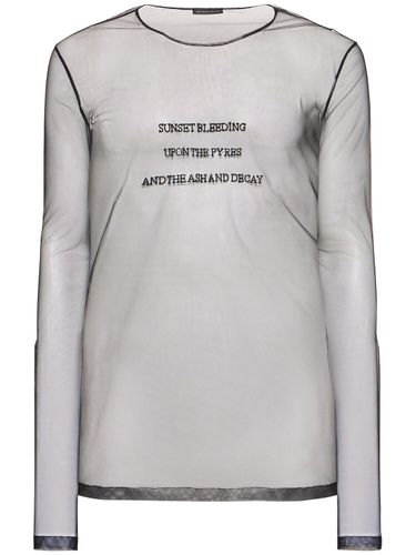 Camiseta De Tul Con Manga Larga - ANN DEMEULEMEESTER - Modalova