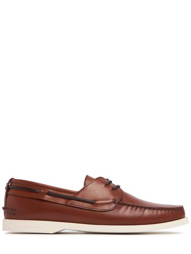 Leather Boat Shoes - KITON - Modalova