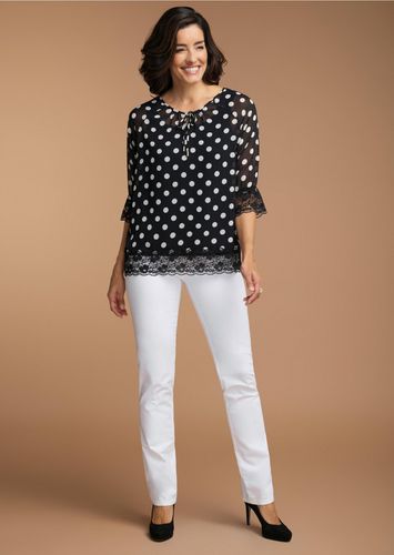 Modische Jeans mit tonigen Steppdetails - weiß - Gr. 24 von - Goldner Fashion - Modalova
