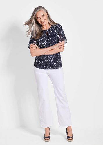 Bluse - marine / gemustert - Gr. 19 von - Goldner Fashion - Modalova