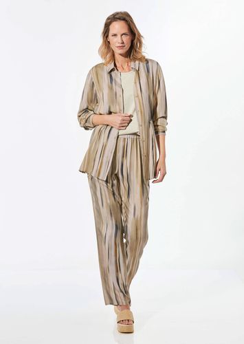 Longbluse mit Bindegürtel - beige / gemustert - Gr. 22 von - Goldner Fashion - Modalova