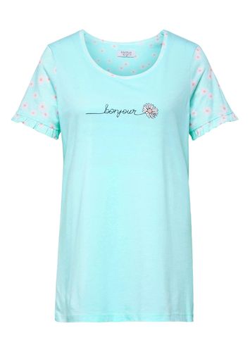 Hautsympathischer Pyjama mit Kurzarm - mint / pfirsich / geblümt - Gr. 18/19 von - Goldner Fashion - Modalova