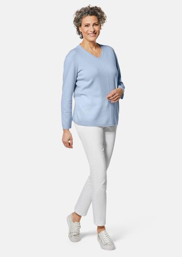 Kaschmirpullover mit V-Ausschnitt - hellblau von - Goldner Fashion - Modalova