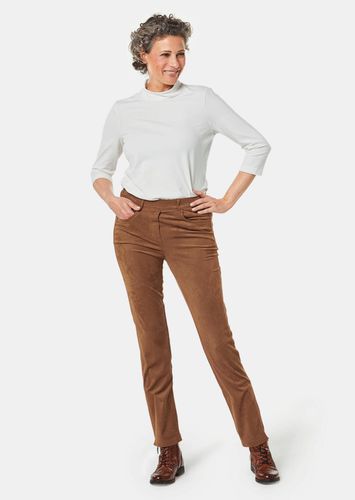 Bi-elastische Hose in superweichem Veloursleder-Look - camel - Gr. 19 von - Goldner Fashion - Modalova