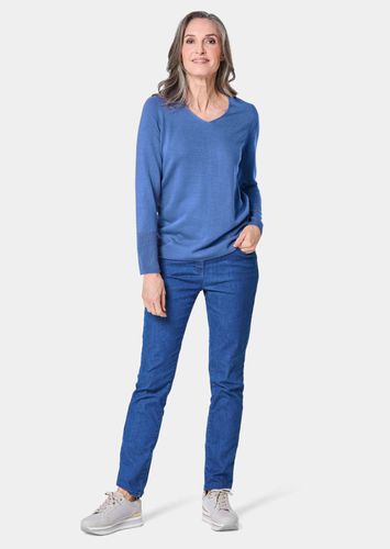Unkomplizierter Pullover mit V-Ausschnitt - royalblau - Gr. 19 von - Goldner Fashion - Modalova