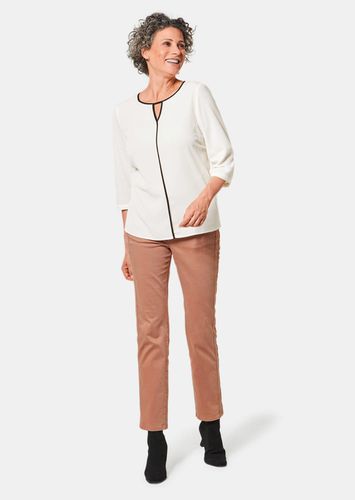 Detailreiche Bluse in strukturierter Qualität - weiß / schwarz - Gr. 50 von - Goldner Fashion - Modalova