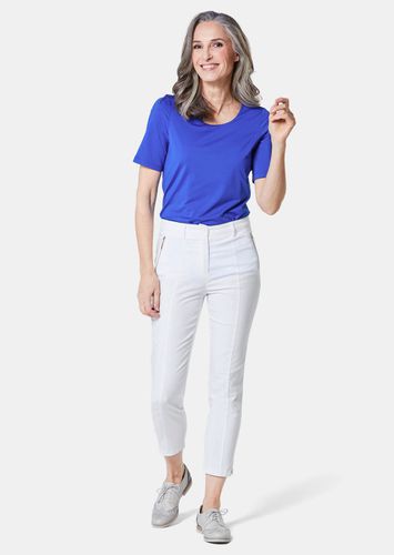 Elastische Hose mit extra Nähten - weiß - Gr. 26 von - Goldner Fashion - Modalova