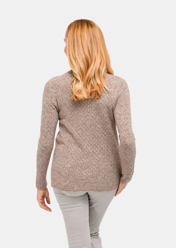 Femininer Ajourpullover aus hochwertigem Melange-Garn - taupe / melange - Gr. 24 von - Goldner Fashion - Modalova