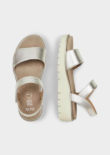 Sandale mit verstellbarem Klettriemen - beige / metallic - Gr. 36 von - Goldner Fashion - Modalova