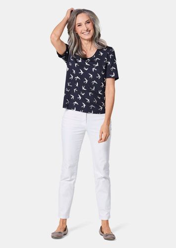 Topmodisches Shirt mit glänzendem Druck - marine / silberfarben - Gr. 19 von - Goldner Fashion - Modalova