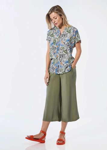 Bluse mit Tunika Ausschnitt - sand / blau / orange / gemustert - Gr. 25 von - Goldner Fashion - Modalova