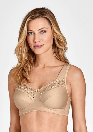 BH mit breiten Trägern und Stickereispitze - caramel - Gr. 95 C von - Goldner Fashion - Modalova
