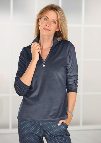 Samtweiches Nickishirt mit Stehkragen und Reißverschluss - marine - Gr. 19 von - Goldner Fashion - Modalova