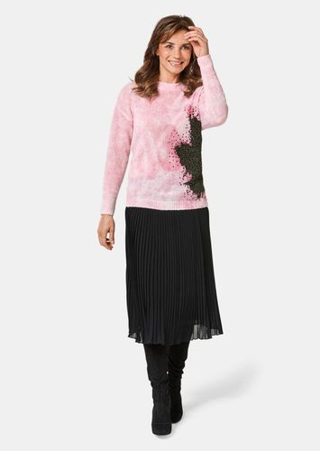 Pullover mit femininem Druck und Pailletten - rosé / schwarz / gemustert - Gr. 20 von - Goldner Fashion - Modalova