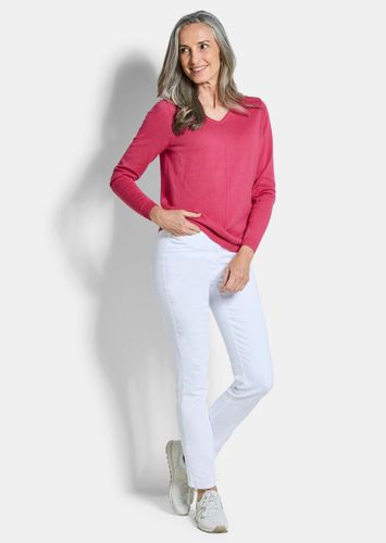 Pullover mit V-Ausschnitt aus COTTAMIRA - koralle - Gr. 24 von - Goldner Fashion - Modalova