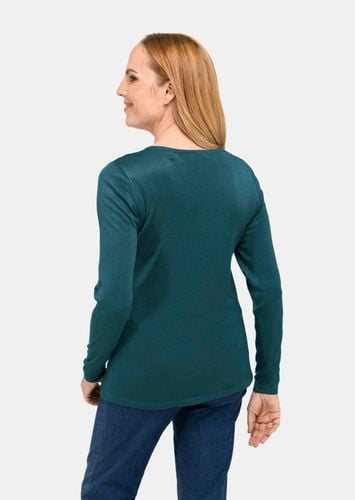 Unkomplizierter Pullover mit V-Ausschnitt - petrol - Gr. 19 von - Goldner Fashion - Modalova