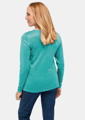 Unkomplizierter Pullover mit V-Ausschnitt - smaragd - Gr. 19 von - Goldner Fashion - Modalova
