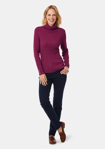 Eleganter Rollkragenpullover mit optischen Knöpfen - bordeaux - Gr. 19 von - Goldner Fashion - Modalova