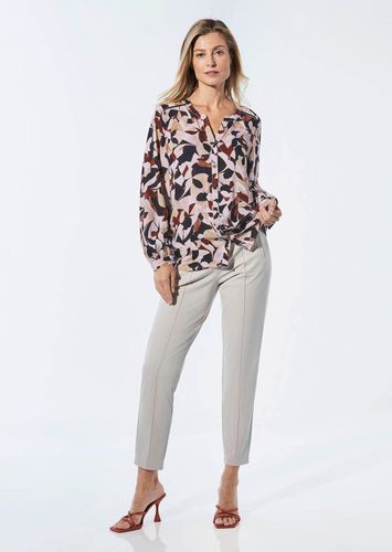 Bluse mit Tunika Ausschnitt - sand / stein / schwarz / gemustert - Gr. 19 von - Goldner Fashion - Modalova