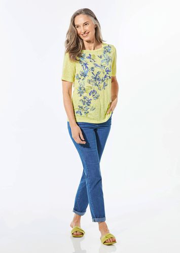 Shirt mit U-Boot-Ausschnitt - hellgrün / gemustert - Gr. 19 von - Goldner Fashion - Modalova