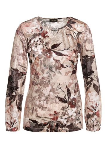Glänzendes Samtshirt mit floralem Druck - rosé / gemustert - Gr. 52 von - Goldner Fashion - Modalova